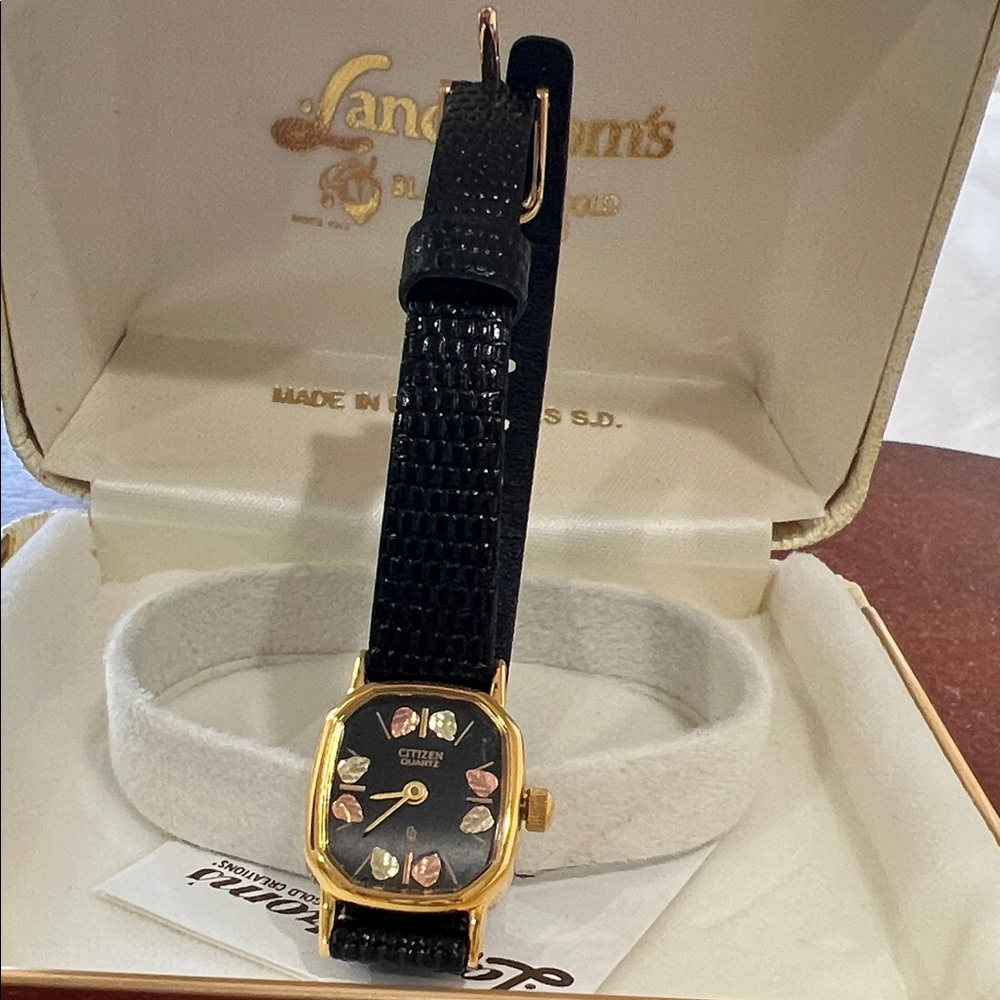 Citizen - Black Hills Gold Dial Watch with Floral Accents. Landstrom’s